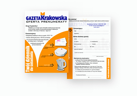 Gazeta Krakowska - ulotka dwustronna